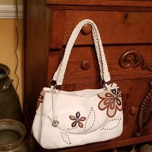 Brighton Jardin Pebbled Leather White Purse